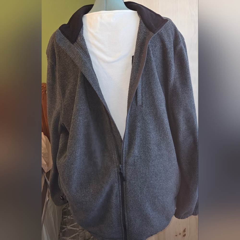 SADDLEBRED Men's Grey Fleece Zip Up Jacket size 2XLT